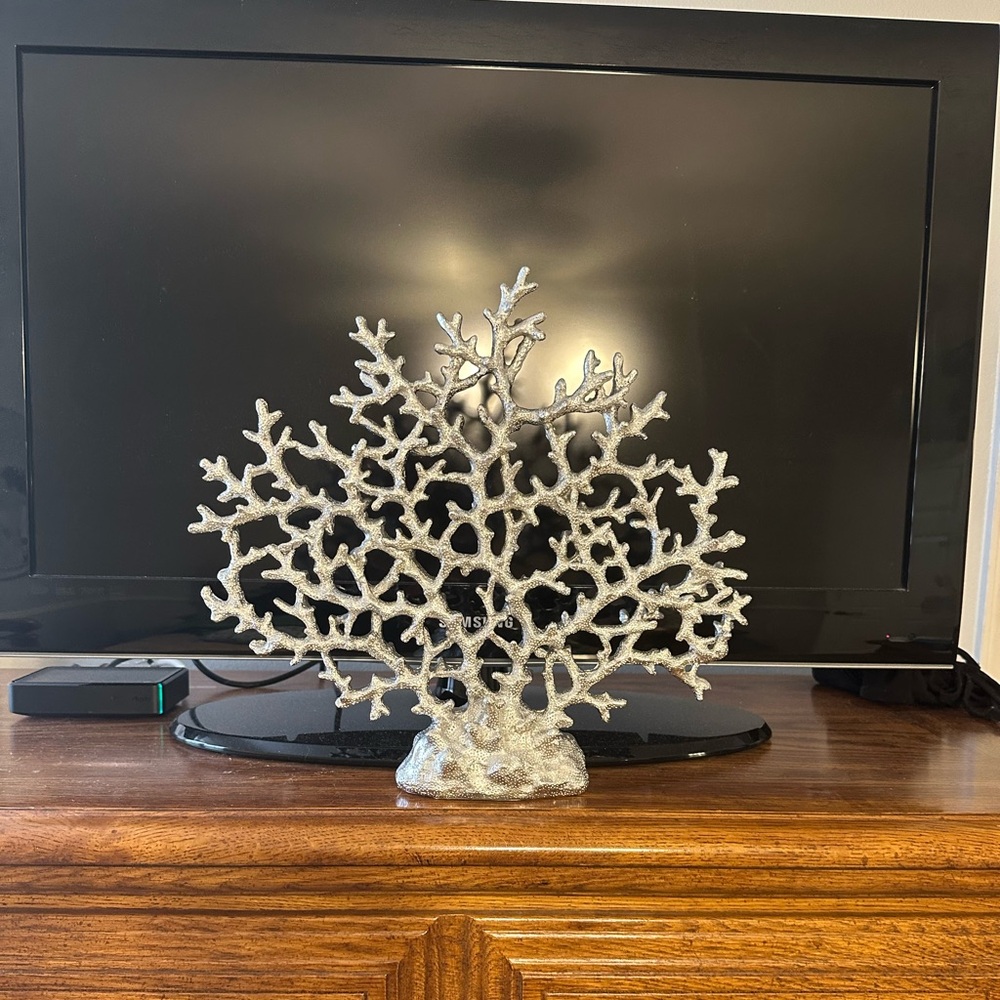 Silver Coral Decoration /Accent Piece *BRAND NEW*